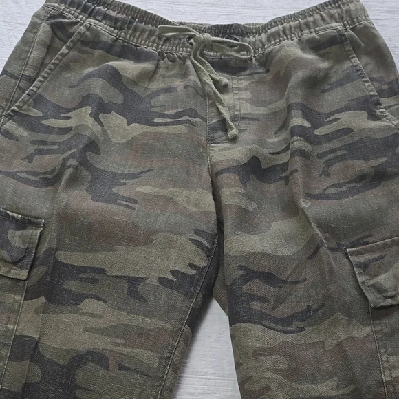 SANCTUARY X Anthropologie Discoverer Linen Camo Cargo Pants Size XS - Picture 3 of 16